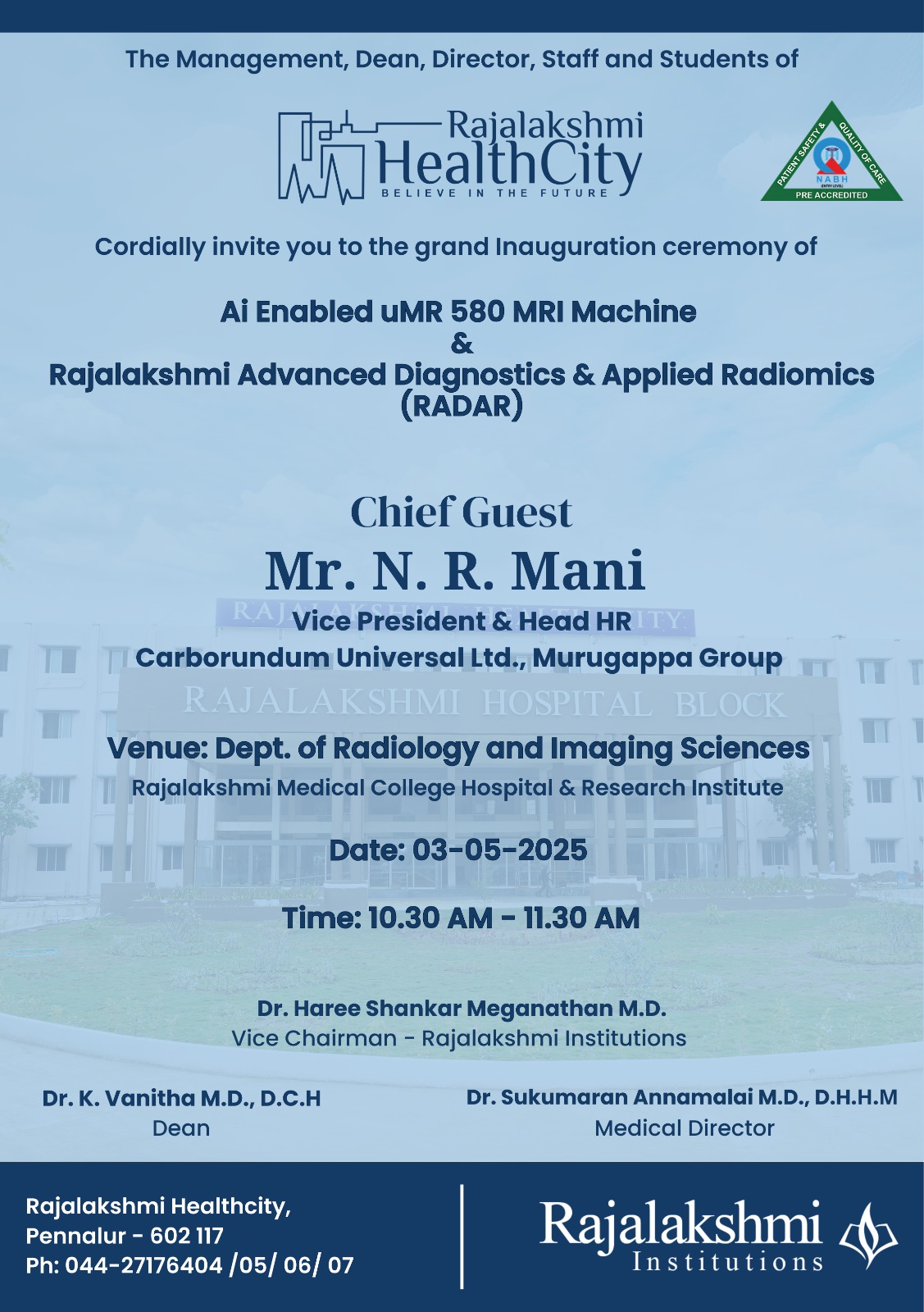 MRI Machine & RADAR Inauguration